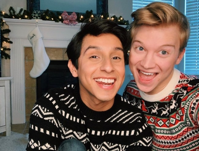 Joe Serafini (Right) and Frankie A. Rodriguez in a Christmas selfie in December 2020