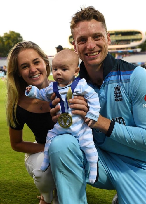 Jos Buttler, with his wife and daughter, as seen in June 2019