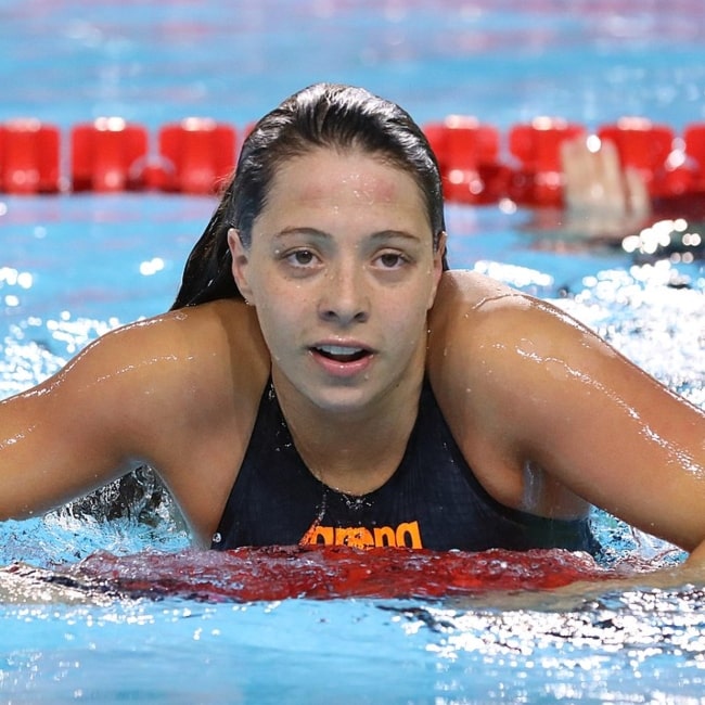 Kaylee McKeown as seen in a picture that was taken at the Girls' Swimming, Semifinal 2, 50 m Backstroke at the 2018 Summer Youth Olympics in Buenos Aires on October 10