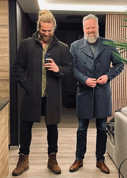 Lasse Lokken Matberg and his father Arne J Matberg in a selfie that was taken in Stavanger, Norway in January 2021