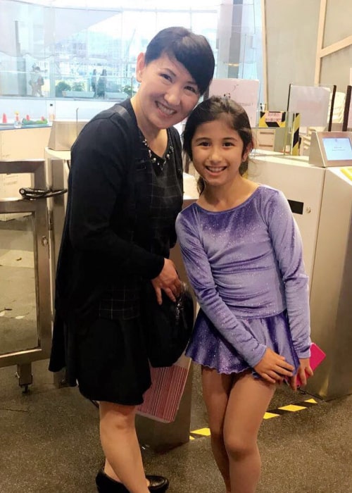 Midori Ito, with a young fan, as seen in June 2017