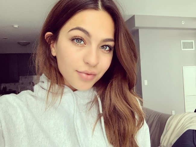 Samantha Grecchi as seen while taking a selfie in Vaughan, Ontario in January 2019