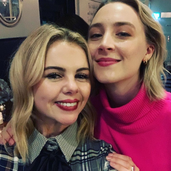 Saoirse-Monica Jackson (left) as seen smiling together with Saoirse Ronan in 2019