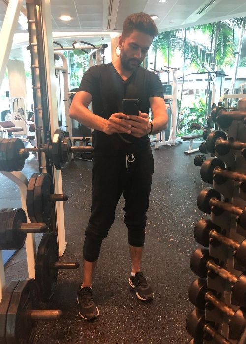 Shekhar as seen in a workout selfie in 2019