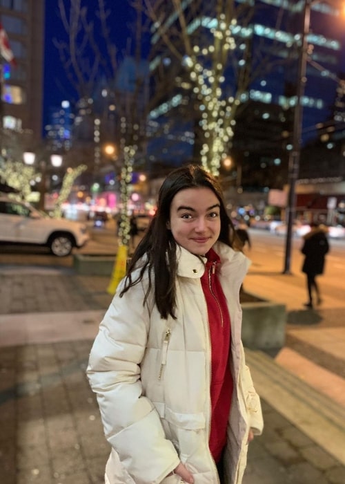 Taegen Burns smiling for a picture in Vancouver, Canada in February 2020
