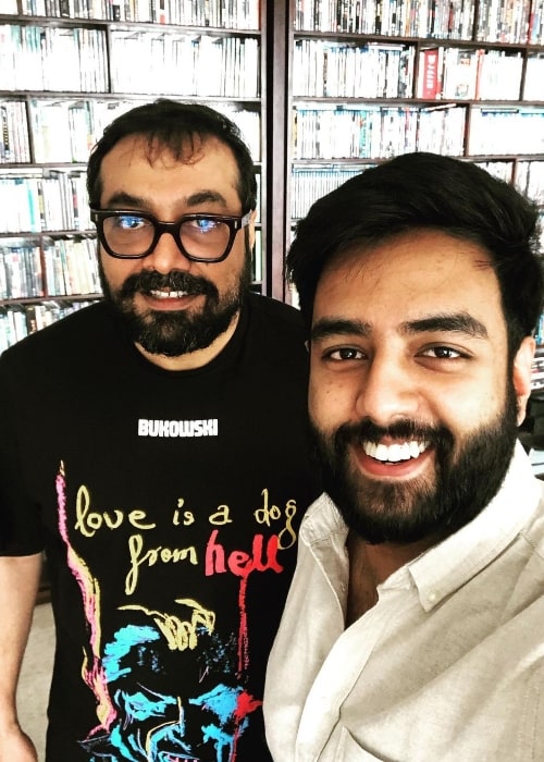 Yashraj Mukhate as seen while taking a selfie with Anurag Kashyap in Mumbai, Maharashtra in September 2020