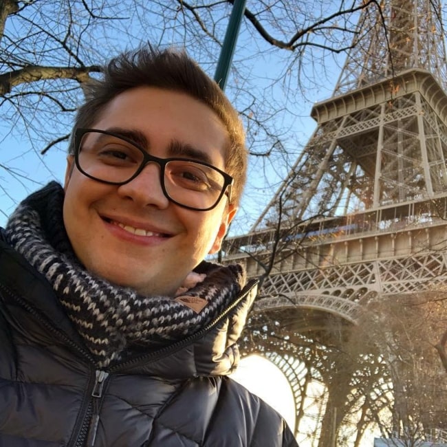 alanzoka as seen in a selfie that was taken in front of the Eifel Tower in Paris, France in November 2018