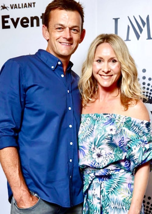 Adam Gilchrist and Melinda Sharpe, as seen in January 2020