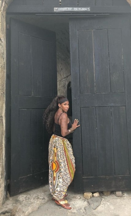 Adrienne-Joi Johnson at Cape Coast, Ghana in March 2020