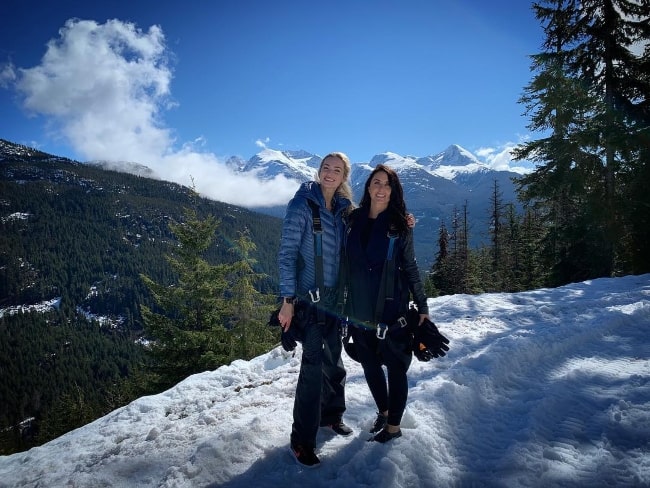 Allegra Edwards (Left) and Margaret Mentaberry in Whistler, Canada in April 2019