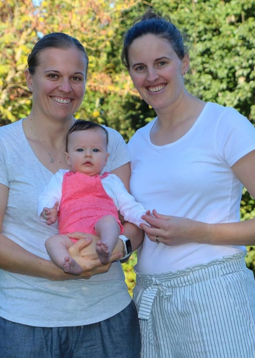Amy Satterthwaite with Lea Tahuhu and their daughter, as seen in May 2020