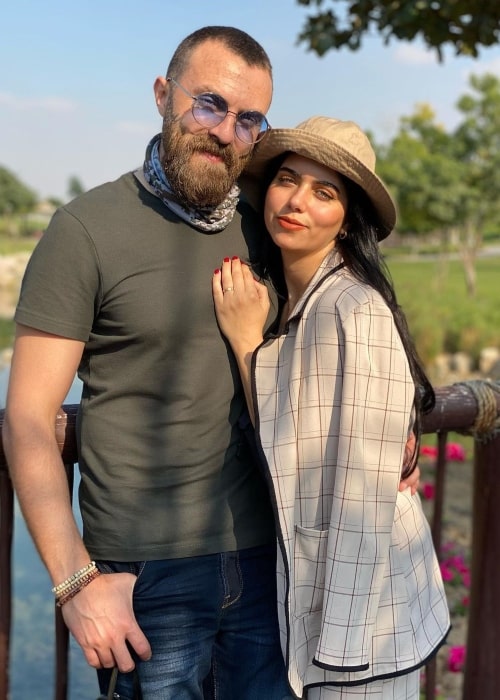 Azza Zarour as seen in a picture that was taken with her beau, actor Nour Yasin in January 2021