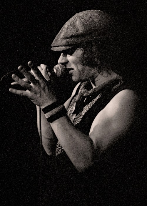 Brian Johnson as seen while performing with AC/DC at the Manchester Apollo in 1982