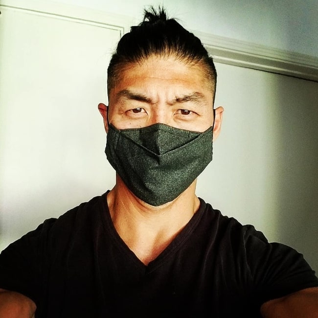 Brian Tee as seen while taking a masked selfie in August 2020