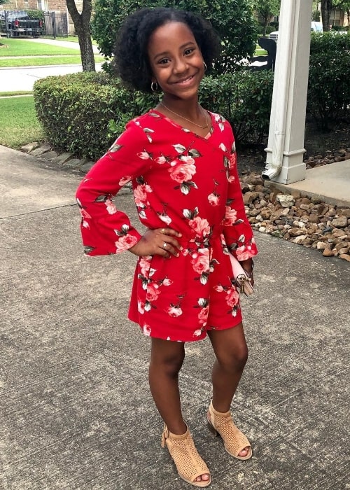 Camryn Jones as seen while smiling for a picture in June 2019