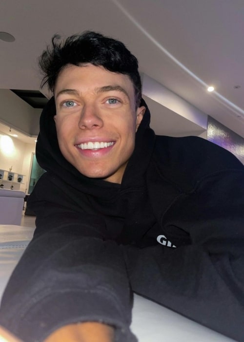 Cole Carrigan as seen in a selfie that was taken in Los Angeles, California in January 2021