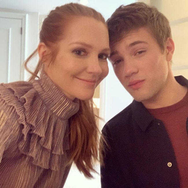 Connor Jessup and Darby Stanchfield in an Instagram post in January 2020