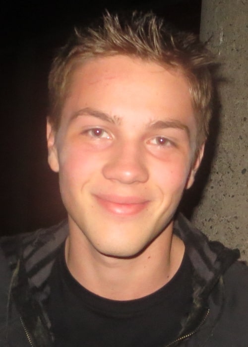 Connor Jessup pictured on the set of 'Falling Skies' in 2013