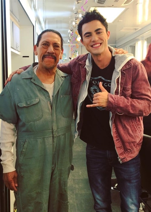 Darren Barnet (Right) posing for a picture alongside Danny Trejo in November 2019