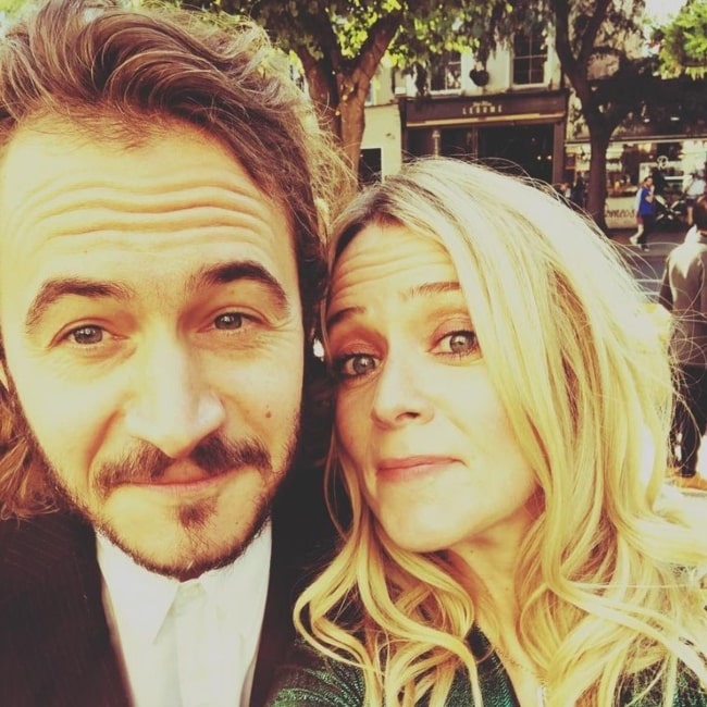 Edith Bowman with her husband in April 2020 wishing him a happy birthday