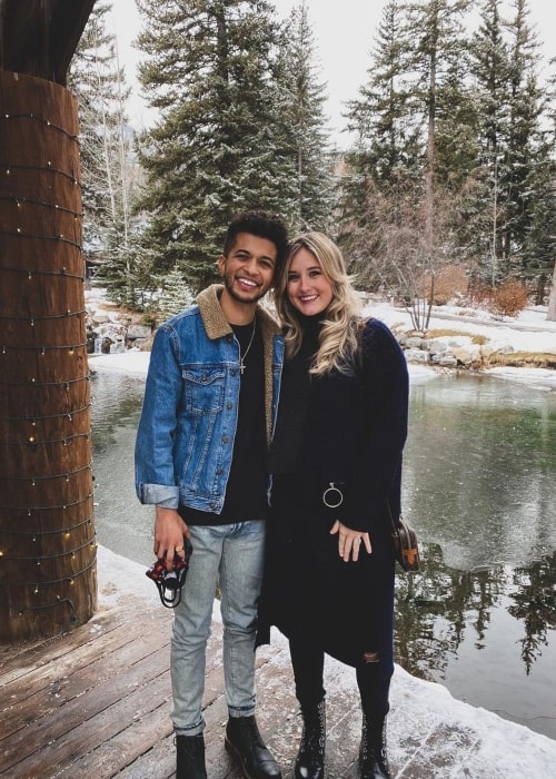 Ellie Woods and her husband actor Jordan Fisher in a picture that was taken in December 2020