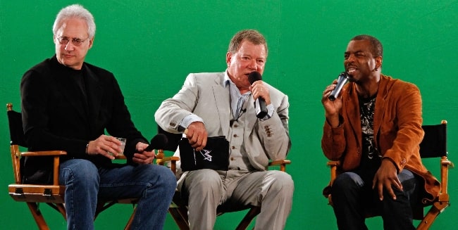 From Left to Right - Brent Spiner, William Shatner, and Levar Burton pictured at the Tweet House during Comic-Con in San Diego, California in July 2010