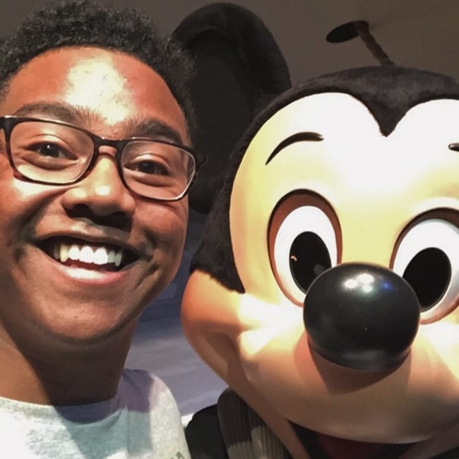 Jahbril Cook in March 2016 in a particularly happy moment at Disneyland that he calls the happiest place in the world