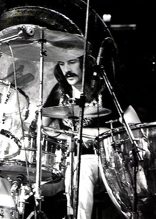 John Bonham seen performing onstage in the 1970s