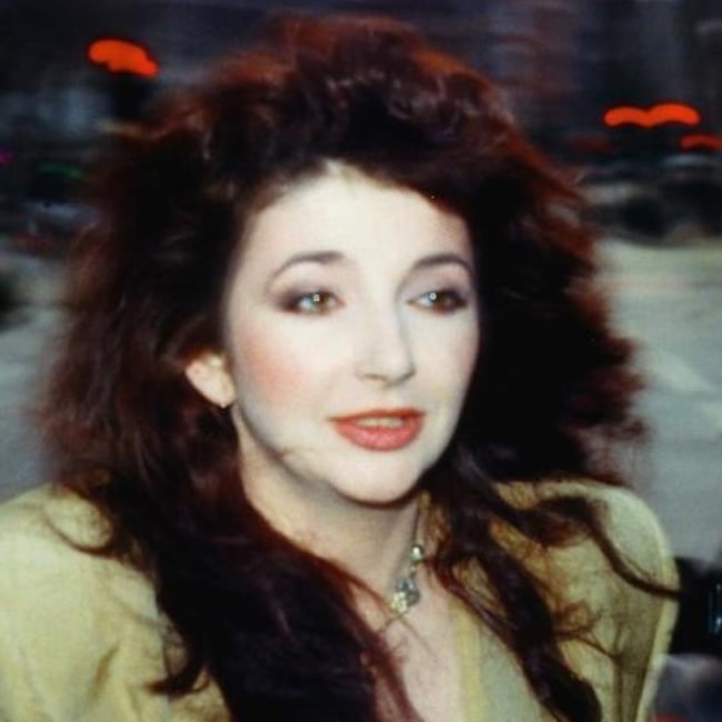 Kate Bush as seen in a picture that was taken just as she was about to perform at Comic Relief 1986