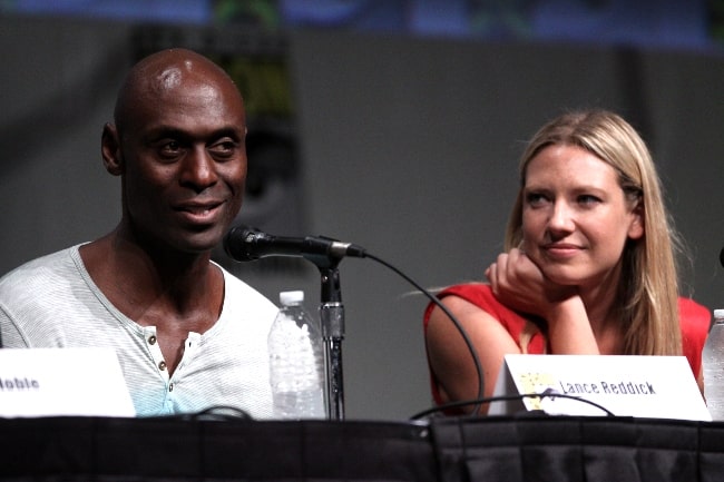 Lance Reddick and Anna Torv speaking at the 2012 San Diego Comic-Con International in San Diego, California