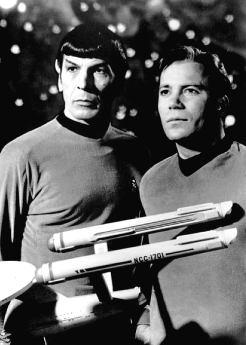 Leonard Nimoy (Left) and William Shatner as Mr. Spock and Captain Kirk from the television program 'Star Trek'