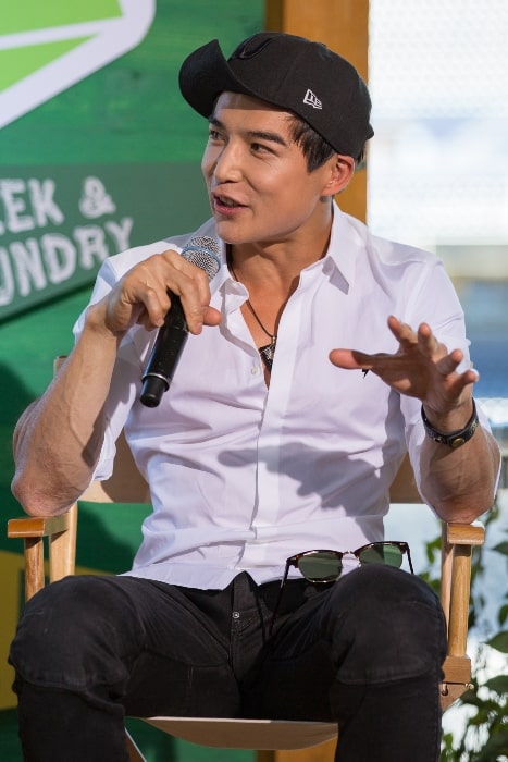 Ludi Lin pictured at the Power Rangers movie discussion at Camp Conival offsite at Petco Park during San Diego Comic-Con 2016