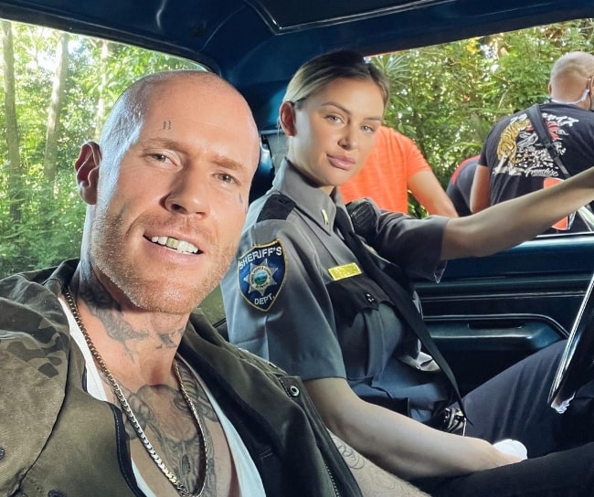 Oliver Trevena as seen while smiling in a selfie with Lala Kent in December 2020
