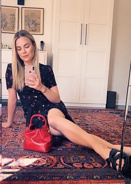 Rebecca Rittenhouse as seen while taking a mirror selfie in Los Angeles, California in May 2020