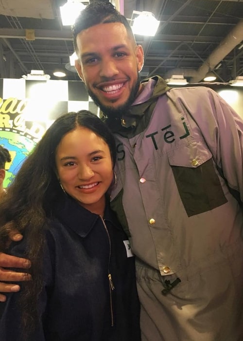 Tiana Le as seen while posing for a picture alongside Sarunas J Jackson in November 2017