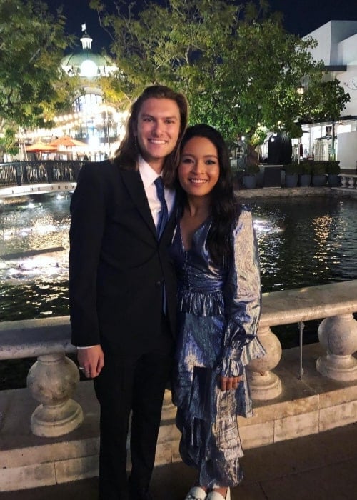 Tisha Custodio as seen in a picture with guitarist and songwriter Fletcher Milloy at The Grove in April 2021