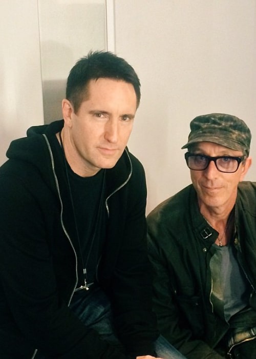 Trent Reznor and musician Pino Palladino, as seen in May 2014