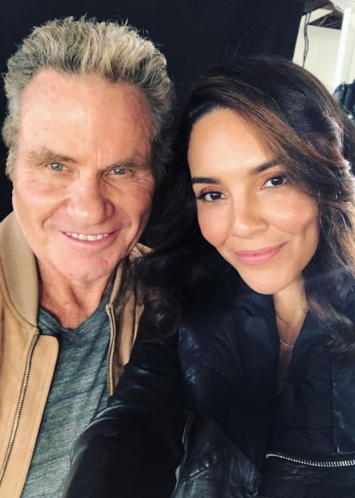 Vanessa Rubio and actor Martin Kove in March 2021