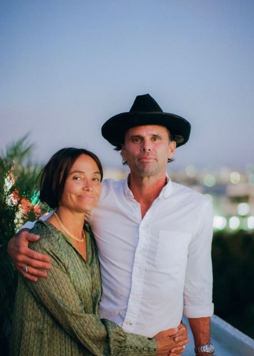 Walton Goggins and Nadia Conners, as seen in February 2020