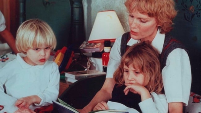 A young Dylan O'Sullivan Farrow pictured with her mother and brother Ronan Farrow