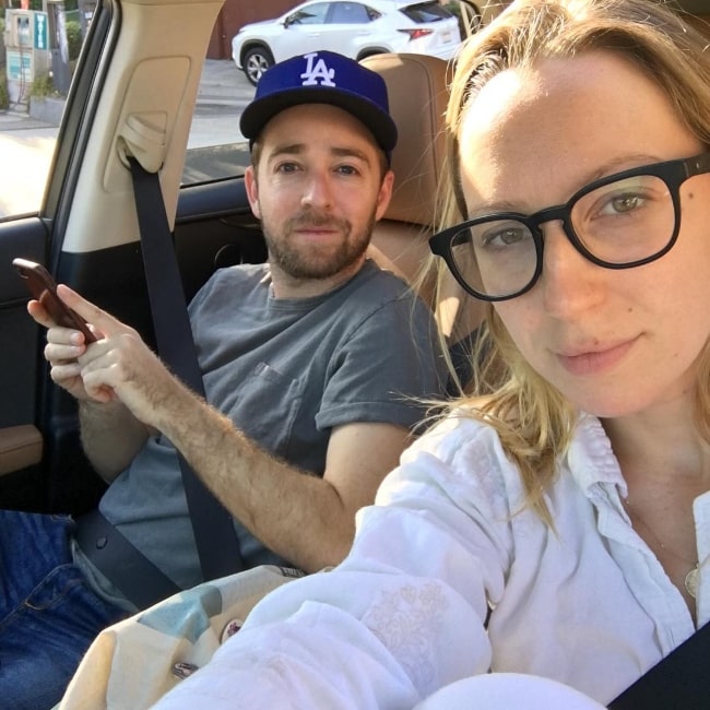 Alex Anfanger as seen in a car selfie alongside Anna Ryan Konkle in October 2017