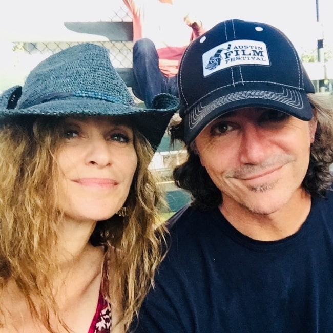 Amy Brenneman and her husband Brad Silberling as seen in a selfie that was taken in May 2021