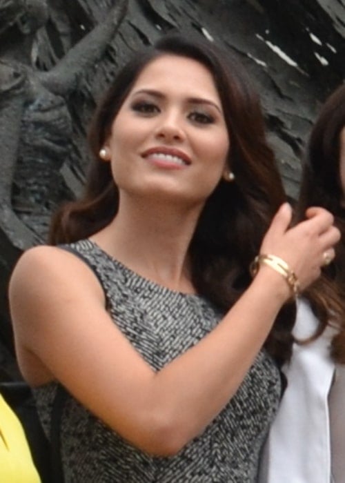 Andrea Meza in a picture that was taken while visiting National Museum of Indonesia among other Miss World finalists in February 2018