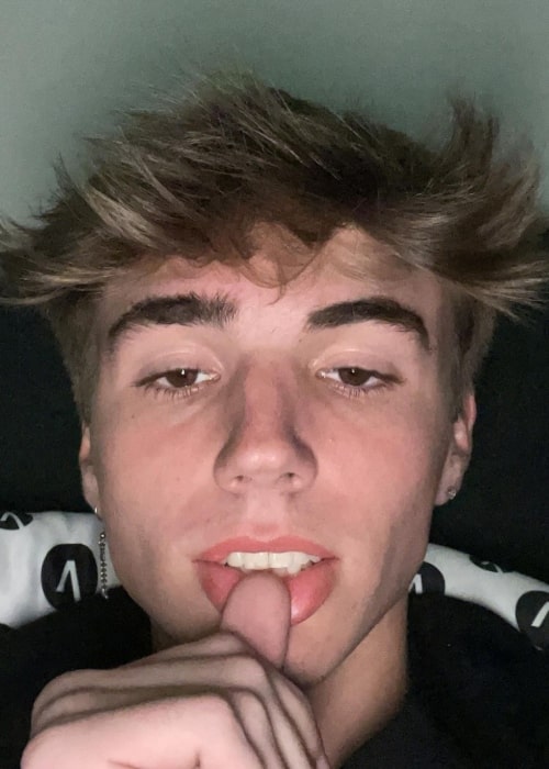 Bryce Parker as seen in a selfie that was taken in Los Angeles, California in March 2021