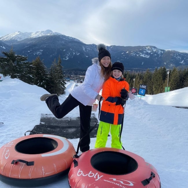 Christian Convery in a picture with his mother at Whistler Blackcomb in Whistler, Canada