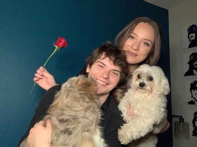 Colton Ryan in February 2021 enjoying a wonderful Valentine's Day with his most loved ones