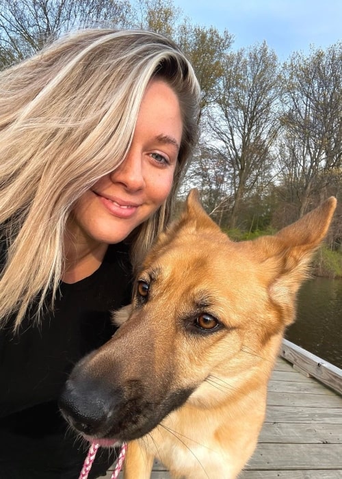 Ellana Bryan and her dog Nuggets in a selfie that was taken in Cleveland, Ohio in April 2021