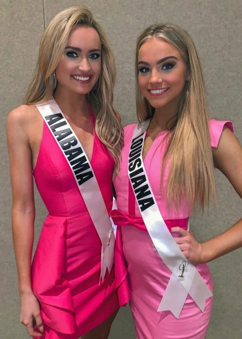 Emma Brooks McAllister as seen in a picture with her fellow beauty pagent titleholder Kalin Burt in April 2019