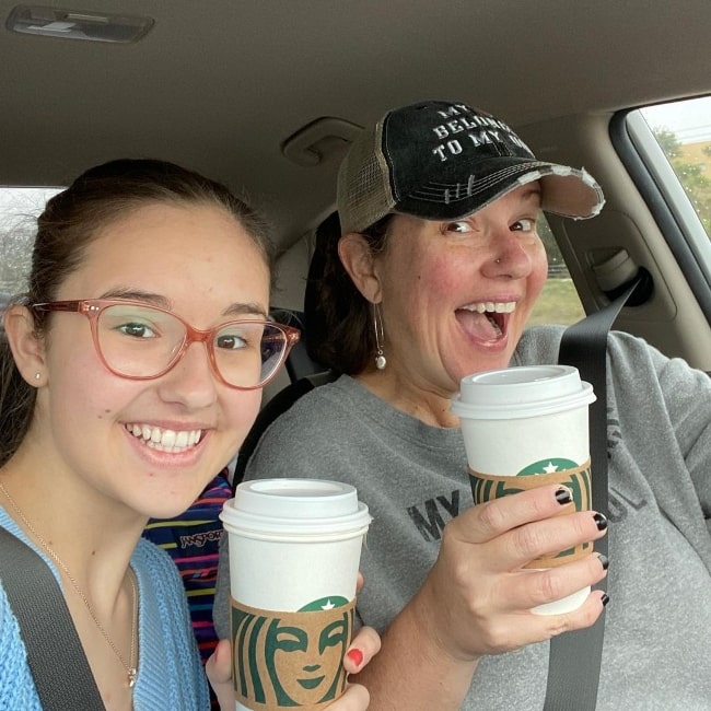 Gabriella Graves as seen in a selfie alongside her mother while on a mother-daughter trip in April 2021