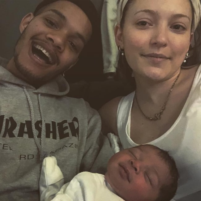 Harley Alexander-Sule as seen in a selfie with his beau Moss Omey and their son Arco that was taken in March 2018